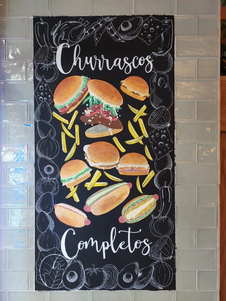 Carta rotulada a mano para un restaurante